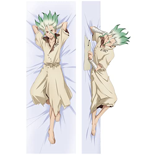 Sonsoke Dr.Stone Kissenbezug Umarmung Kissenbezug Anime Gefüllter Druck Wurfkissen Couchbezüge 150 x 50 cm Pfirsichhaut (Ishigami Senkuu) von Sonsoke