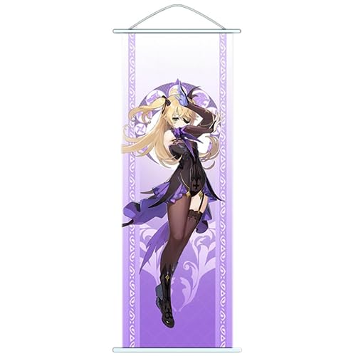 Sonsoke Genshin Impact Anime Figur Wand Scrollen Poster Spiel Rolle Merch Poster Aufhänger Anime Wanddekoration Poster 60 x 24 cm Rahmen (fischl) von Sonsoke