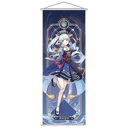 Sonsoke Genshin Impact Anime Figur Wandkunst Poster Wandbehang Scrollen Poster Leinwand Kunst Wandrahmen Schlafzimmer Dekor 70 x 25 cm (Kamisato Ayaka) von Sonsoke