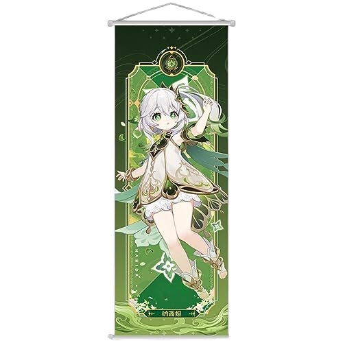 Sonsoke Genshin Impact Anime Figur Wandkunst Poster Wandbehang Scrollen Poster Leinwand Kunst Wandrahmen Schlafzimmer Dekor 70 x 25 cm (Nahida) von Sonsoke