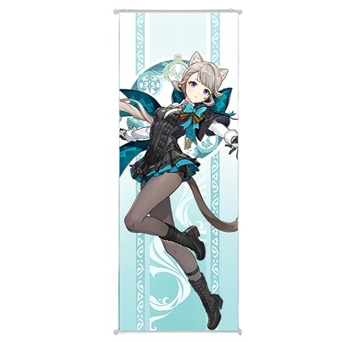 Sonsoke Genshin Impact Figure Wall Scroll Poster Game Role Merch Poster Hanger Anime Wall Decor Poster 27.5 X 9.8 Frame (Lynette) von Sonsoke