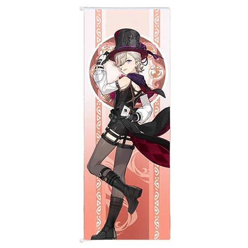 Sonsoke Genshin Impact Figur Wand-Scroll Poster Spiel Rollenspiel Merch Poster Aufh?nger Anime Wanddekoration Poster 27,5 x 9,8 Rahmen (Lyney) von Sonsoke