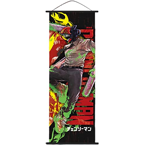 Sonsoke Kettensäge Mann Anime Figur Wandkunst Poster Wandbehang Scrollen Poster Leinwand Kunst Wandrahmen Schlafzimmer Dekor 70 x 25 cm (Denji 2) von Sonsoke