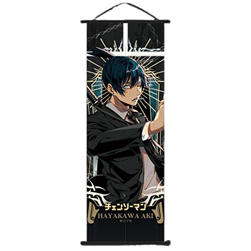 Sonsoke Kettensäge Mann Anime Figur Wandkunst Poster Wandbehang Scrollen Poster Leinwand Kunst Wandrahmen Schlafzimmer Dekor 70 x 25 cm (Hayakawa Aki 1) von Sonsoke