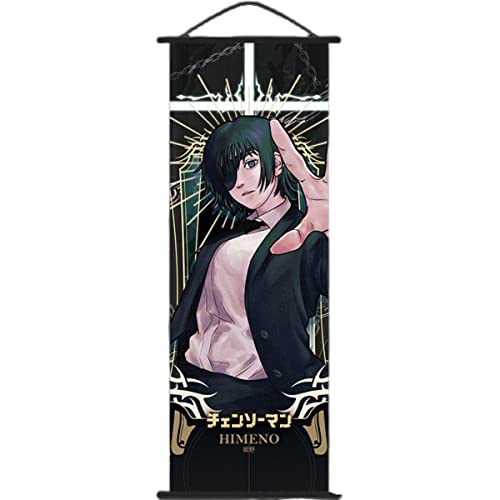 Sonsoke Kettensäge Mann Anime Figur Wandkunst Poster Wandbehang Scrollen Poster Leinwand Kunst Wandrahmen Schlafzimmer Dekor 70 x 25 cm (Himeno 1) von Sonsoke