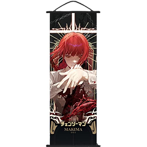 Sonsoke Kettensäge Mann Anime Figur Wandkunst Poster Wandbehang Scrollen Poster Leinwand Kunst Wandrahmen Schlafzimmer Dekor 70 x 25 cm (Makima 1) von Sonsoke