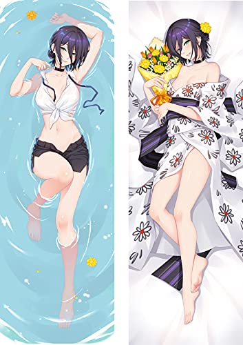 Sonsoke Reze1 Kissenbezug, Motiv: Kettensäge, Mann, Figuren-Reze, Anime, gefüllter Reißverschluss, doppelseitiger Druck, Wurfkissen, 150 x 50 cm von Sonsoke
