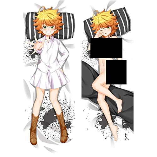 Sonsoke The Promised Neverland Emma Pillowcase Case Hugging Pillow Cover Anime Stuffed Zipper Double Sided Print Throw Pillow Couch Covers 150x50cm Pfirsichhaut (Emma 2) von Sonsoke