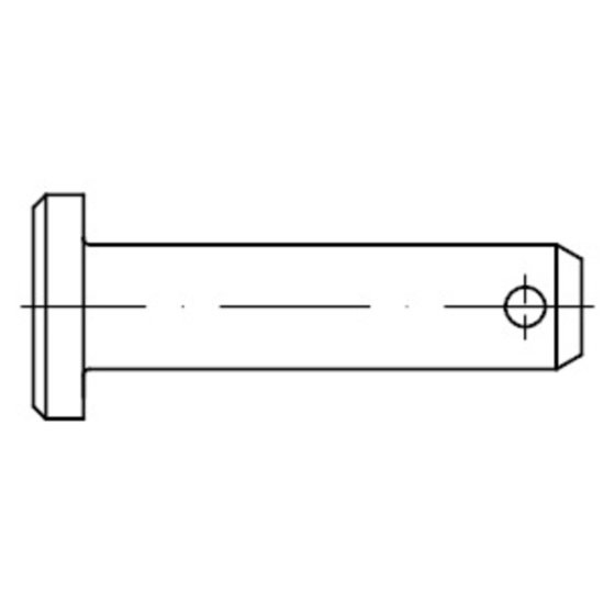 Bolzen mit Kopf DIN 1444 Form B Stahl verzinkt ø8 h11 x 30 x 26,5mm von Sonstige