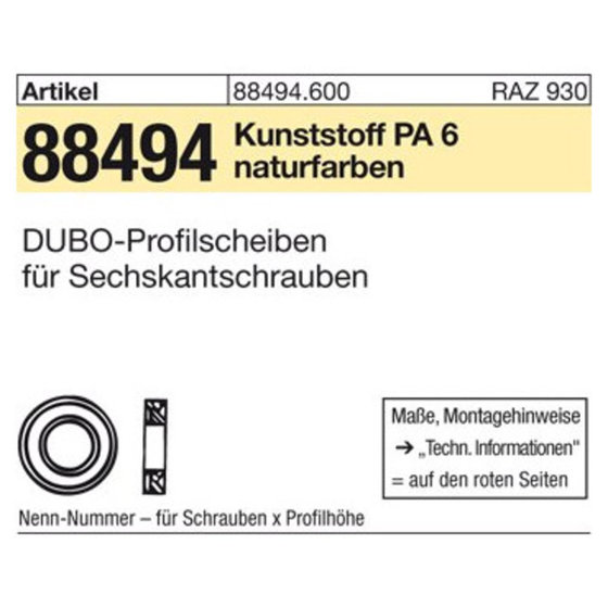 DUBO-Profilscheiben ART 88494 198 für Sechskantschrauben M 3 S von Sonstige