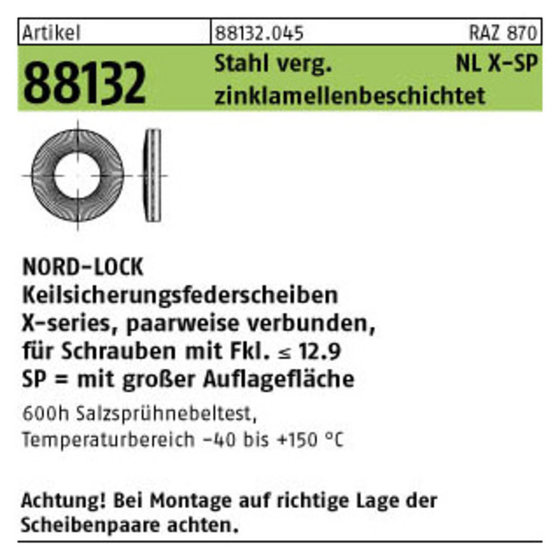 Federscheiben ART 88132 Nord-Lock X-series NLX10 (10,5 x 16,6 x 2,95) von Sonstige