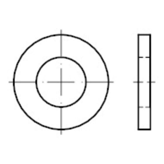 Flache Scheiben für Bolzen, ISO 8738 Stahl 160HV blank 16mm von Sonstige