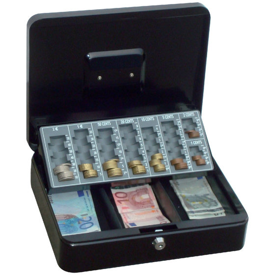 Geldkassette, schwarz Euroeinteilung, 300 x 240 x 90mm von Sonstige