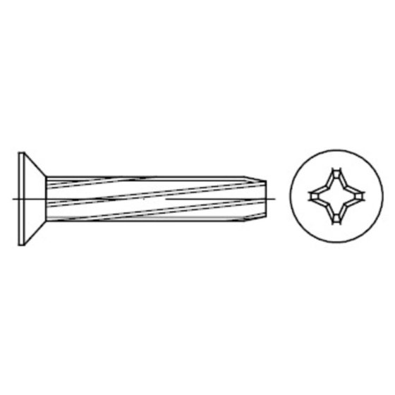 Gewindeschneid-Schraube DIN 7516 D -H Stahl galv.verz. M 6x 50 von Sonstige