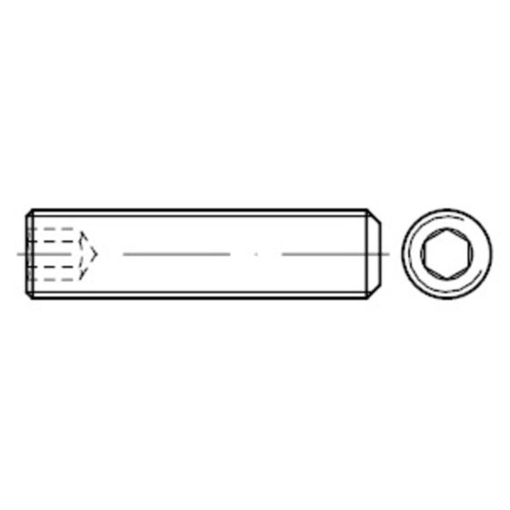 Gewindestift mit ISK und Kegelkuppe ISO 4026 Stahl 45 H blank M8x1x100mm von Sonstige