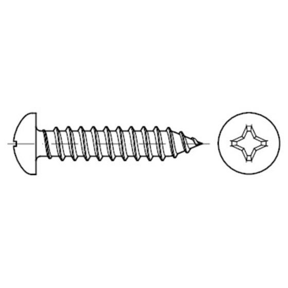 Linsen-Blechschraube DIN 7981-C-H Edelstahl A4 5,5x 45 von Sonstige