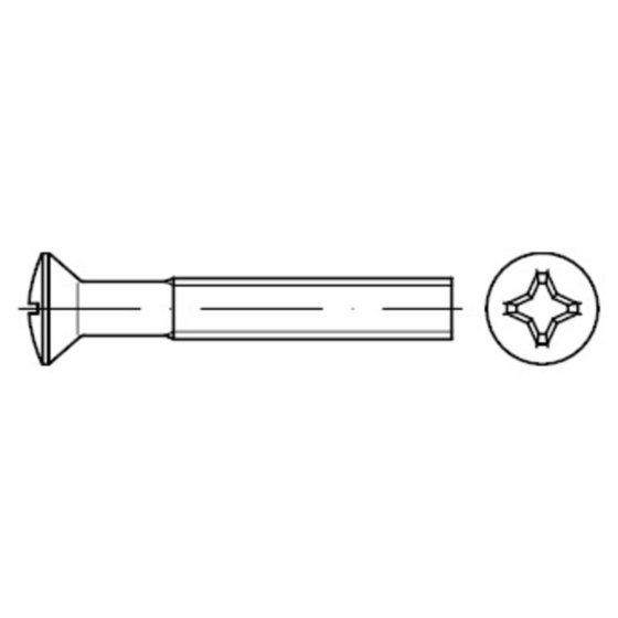 Linsensenkschraube mit Kreuzschlitz PH DIN 966 Stahl 4.8 galv.verz. M6 x 80mm von Sonstige