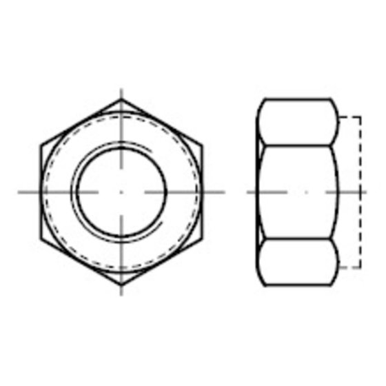 Sechskantmutter mit nichtmetal.Klemmteil, DIN 6924 Edelstahl A2 blank M16 von Sonstige