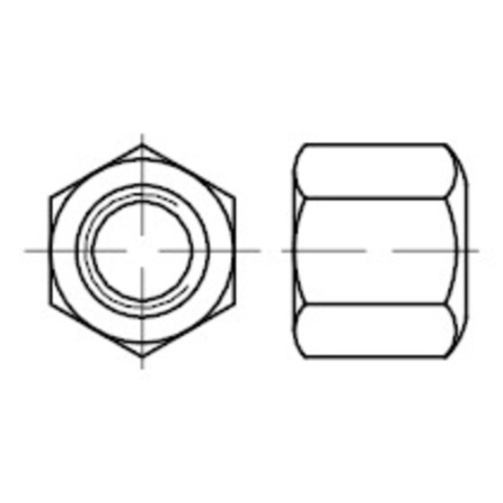 Sechskantmuttern 1,5 d hoch, DIN 6330 Stahl 10 blank BM18 SW27 von Sonstige