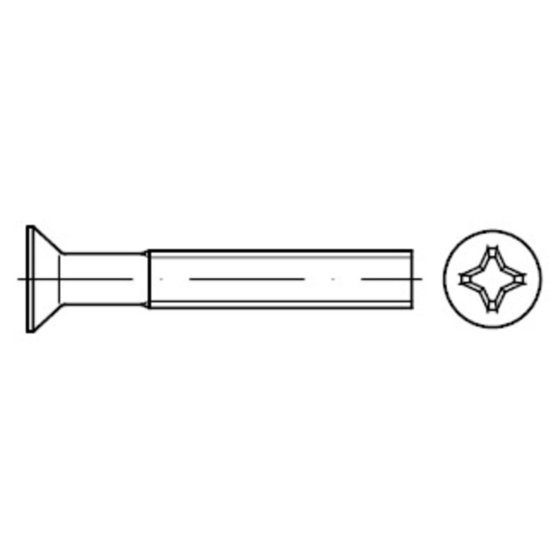 Senkschraube mit Kreuzschlitz PH DIN 965 Stahl 4.8 M3 x 25mm von Sonstige