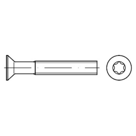 Senkschraube mit TORX®-Profil DIN 965 Stahl 4.8 galvanisch verzinkt M5 x 50mm von Sonstige