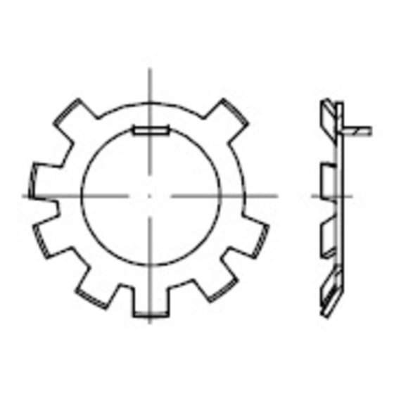 Sicherungsbleche für Nutmuttern, DIN 70952 Stahl blank A 65 x 76 x 1,5mm von Sonstige