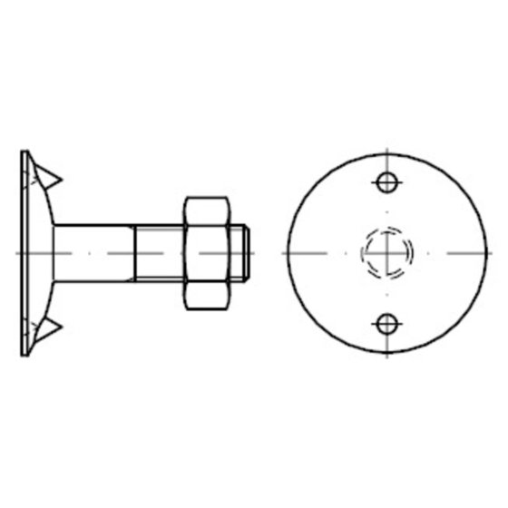 Tellerschraube mit Sechskantmutter DIN 15237 Mu+Scheibe Stahl 3.6 M 8x 20 von Sonstige