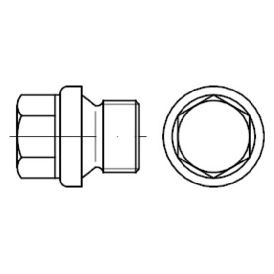 Verschlussschraube Bund Aussensechskant DIN 910 Messing G   3/4 A von Sonstige