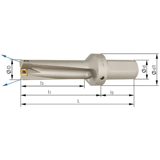 Vollbohrer für Wendeschneidplatten mit Innenkühlung 3xD ø37mm von Sonstige