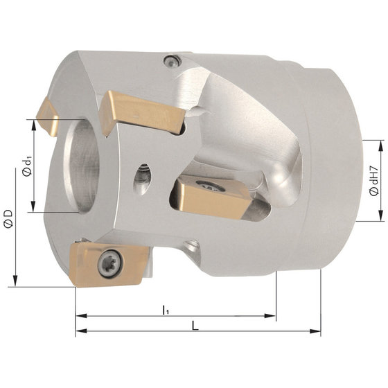 Walzenstirnfräser 90° mit Innenkühlung ø63mm Z 3 von Sonstige