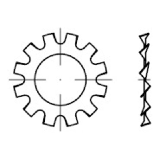 Zahnscheiben außengezahnt, DIN 6797 Federstahl mech.verz. A 17 KP von Sonstige