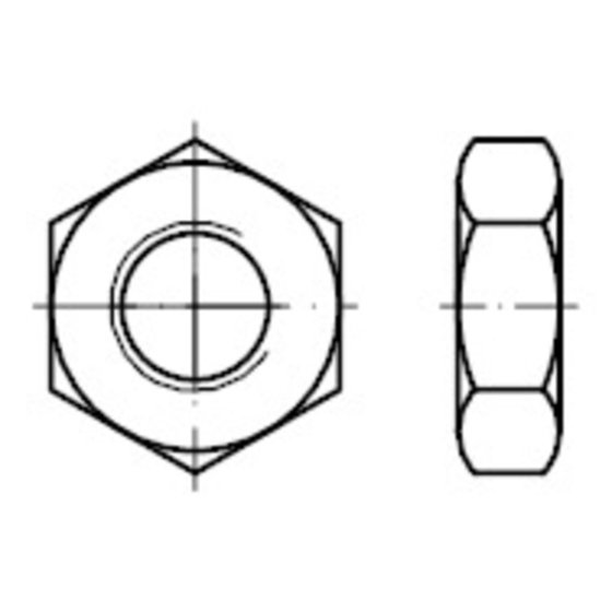 flache Sechskantmuttern, DIN 936 Stahl 14H blank M14 -LH von Sonstige