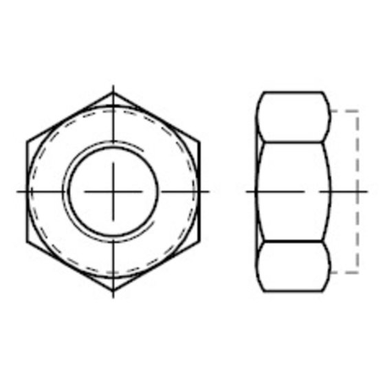 niedrige 6kt.-Mutter nichtmet. Klemmteil, DIN 985 Edelstahl A4-80 blank M 8 von Sonstige