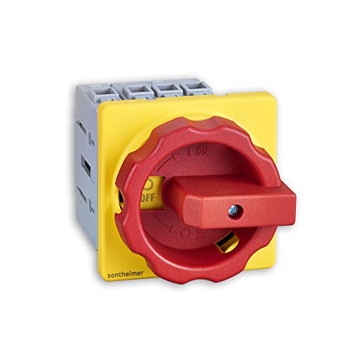 Sontheimer Hauptschalter 16 A 4-polig, 7,5 kW, Type: NLO16/3E/Z33, Not-Aus / Rot Gelb von Sontheimer