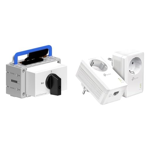 Sontheimer Umschalter 63A 4-polig 22 kW Netz-0-Not ULO63/4T/NS/Z101/F976 & TP-Link Powerline Adapter Set TL-PA7017P KIT(1000Mbit/s von Sontheimer