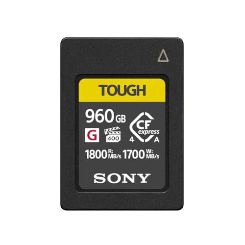 Sony CFexpress Type A 960GB Tough (CEAG960T) – 800MB/s Lesen, 700MB/s Schreiben, IP57, hitzeresistent – perfekt für 4K/8K-Video & High-Speed-Fotografie von Sony