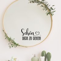 Aufkleber Für Spiegel | Spruchaufkleber Schön Dich Zu Sehen Spiegelaufkleber Glasaufkleber Vinylaufkleber von SooSchee