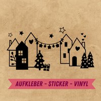 Aufkleber Häuser | Winterlandschaft Fensterbild Glasaufkleber Weihnachten Weihnachtsaufkleber Vinylaufkleber Aufkleber Häuser | Winterlandschaft Fensterbild Glasaufkleber Weihnachten Weihnachtsaufkleber Vinylaufkleber von SooSchee