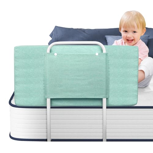 Soontrans Rausfallschutz Bett, Sorgt für Süße Träume für Ihren Kleinen, Rausfallschutz Boxspringbett Gepolstert Umramung & 5-Stufen Höhenverstellbar, für Kinderbett Elternbett Reise (Grün, 60 cm) von Soontrans