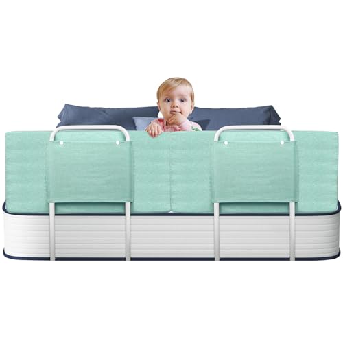 Soontrans Rausfallschutz Bett, Sorgt für Süße Träume für Ihren Kleinen, Rausfallschutz Boxspringbett Gepolstert Umramung & 5-Stufen Höhenverstellbar, für Kinderbett Elternbett Reise (Grün, 2-Stk. 60cm Soontrans Rausfallschutz Bett, Sorgt für Süße Träume für Ihren Kleinen, Rausfallschutz Boxspringbett Gepolstert Umramung & 5-Stufen Höhenverstellbar, für Kinderbett Elternbett Reise (Grün, 2-Stk. 60cm von Soontrans