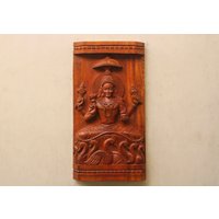Vishnu Statue Mahavishnu Wandbehang Hindu Wanddekoration Holz Tempel Schnitzerei Gott Home Decor Skulptur Handgeschnitzt Puja Pooja Figur von SooryaKiranCrafts