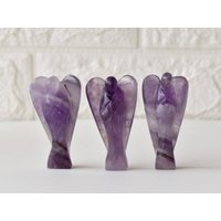 2 "' Amethyst Kristall Engel, Schöne Figuren Engel Edelstein, Guardian Healing Energie Statue, Verbesserung Der Spirituellen Verbindung Und Schutz von SoothingCrystalStore