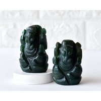 Crystal Green Jade Ganesha Statue, Handgefertigte Spirituelle Wohnkultur - Meditation & Wohlstand Talisman Einzigartiges Spirituelles Geschenk von SoothingCrystalStore