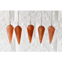 Orange Aventurin Facettierte Kegel Pendel Heilung Kristall von SoothingCrystalStore