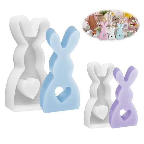 2 Stück Silikonformen Gießformen Ostern Hase,Silikonform Hase 3D,Gipsformen zum Gießen Ostern,Kaninchen Gießformen Silikon,für DIY Deko Gips Sojawachs Kerzen Ostergeschenke Handwerk von Sophisticate