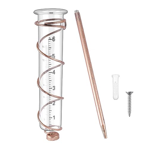 Niederschlagsmesser mit Erdspieß, Regenmesser für Garten Frostsicher mit 17 übersichtlichen Skalen Garten Regenmesser Wetterstation Glas Messbecher Geeignet für Garten- und Terrassengestaltung von Sophisticate