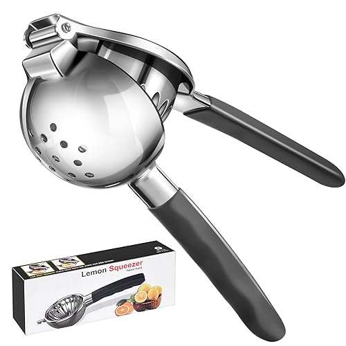 Sopito Zitronenpresse Edelstahl, Manuelle Zitronenpresse Edelstahl, Robustheit Zitruspresse Lemon Squeezer Citrus Juicer Press für Limonade, Cocktails, Bars, Spülmaschinenfest von Sopito