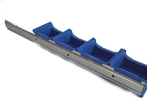 Stapelbox Sichtlagerboxen Gr.1 blau 24 Stück mit 4 Metallschienen von Sopo A-Z