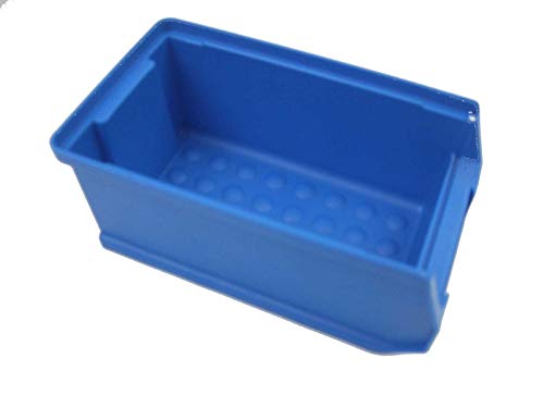 Stapelbox Sichtlagerboxen Gr.2 blau 48 Stück mit 8 Metall Wandschienen Business von Sopo A-Z