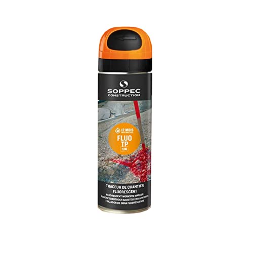 Markierungsspray Fluo TP orange 500ml 9-10 Monate sichtbar für Baustellen, 12St. von Soppec